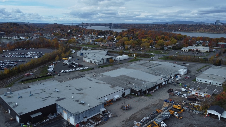 Vue aérienne du complexe industriel